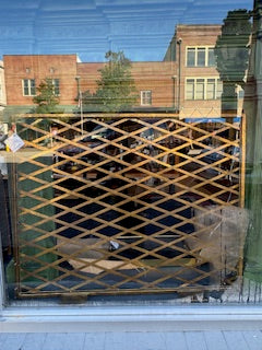 Golden Trellis Fireplace Screen