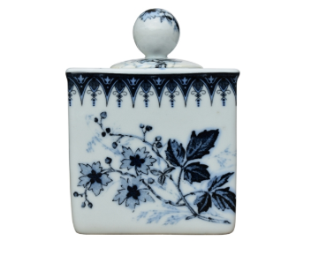 Square Porcelain Jar with Lid