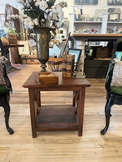 Walnut Cross Board End Table