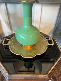 Gilded Round Tray w/Handles, 2