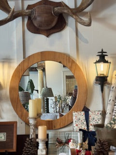 200 Yr Wooden Stained Heart Pine Mirror