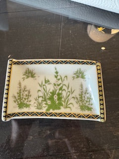 Green and White Plate